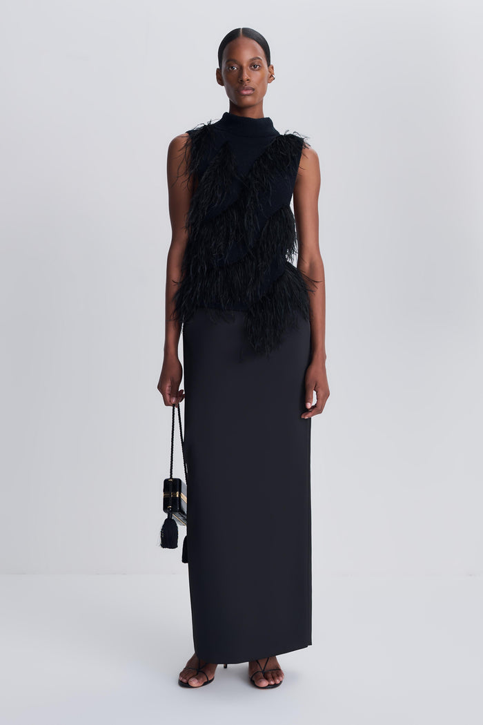 SIMKHAI Cate Midi Skirt in Black