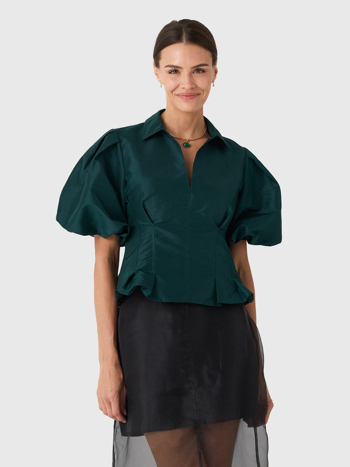 SIMKHAI Nessa Top in Dark Spruce