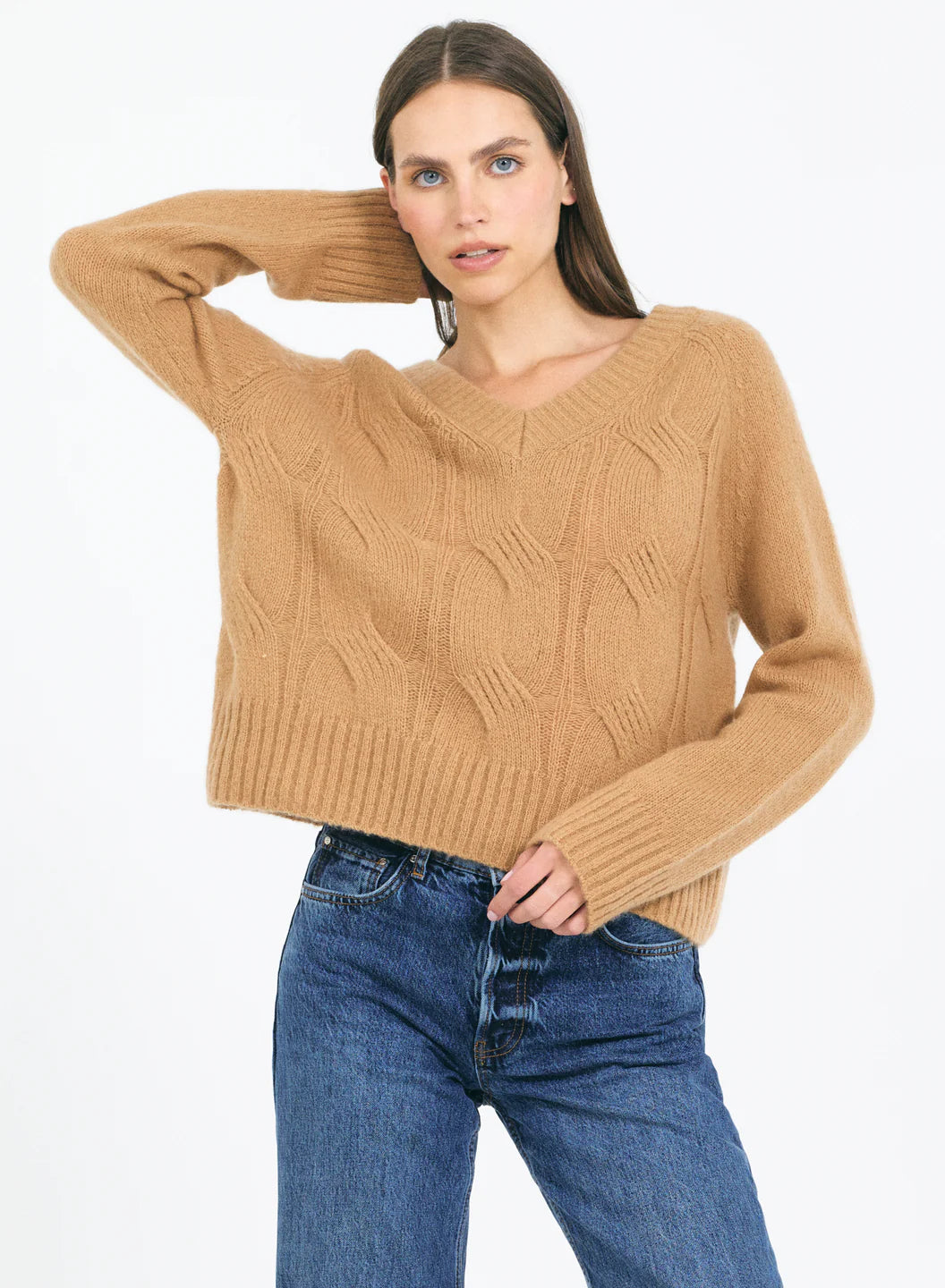 Mabel Cable Vneck Pullover