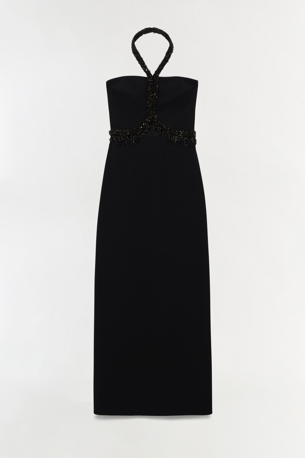 SIMKHAI Zoriel Embellished Halter Gown in Black