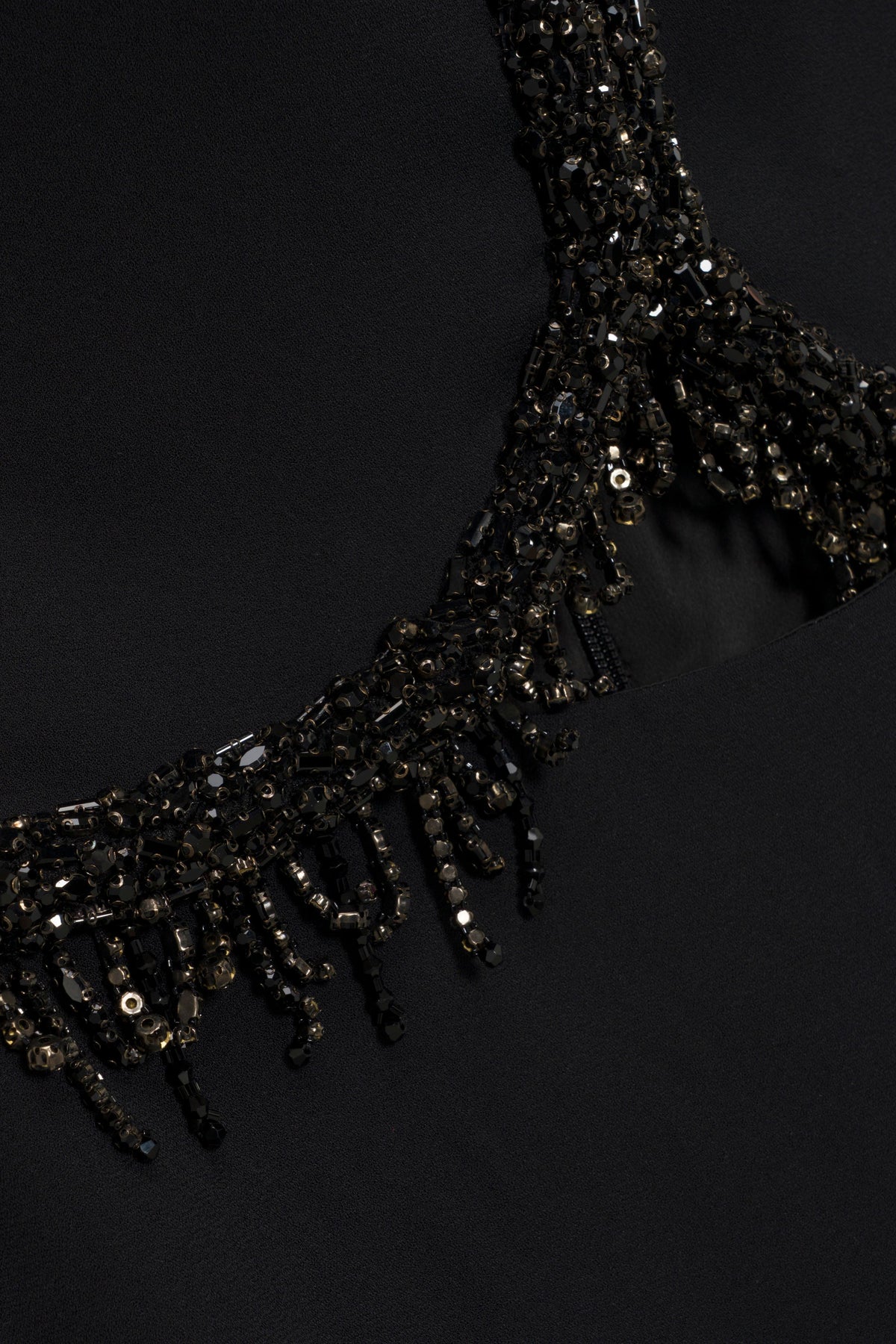 SIMKHAI Zoriel Embellished Halter Gown in Black