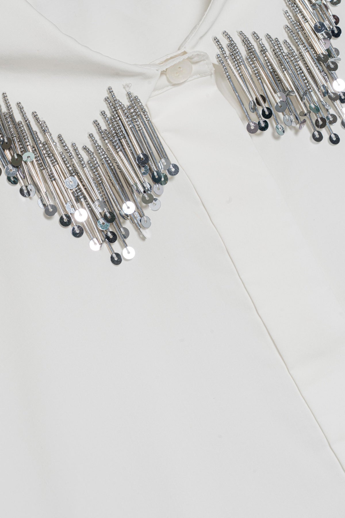 SIMKHAI Renata Embellished Button Down Shirt in White