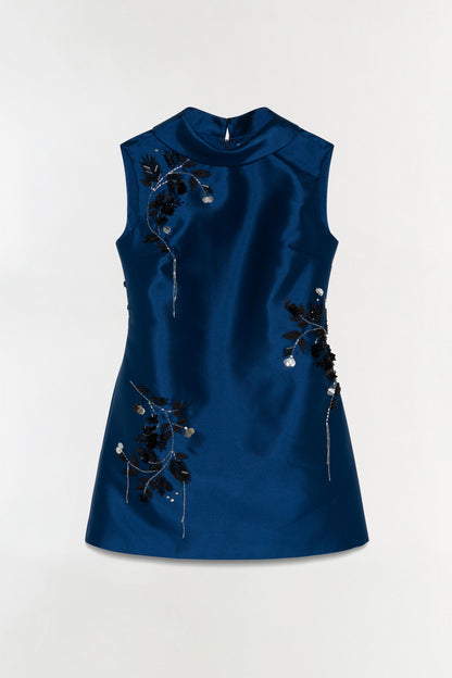 SIMKHAI Renza Embellished Mini Dress in Ink