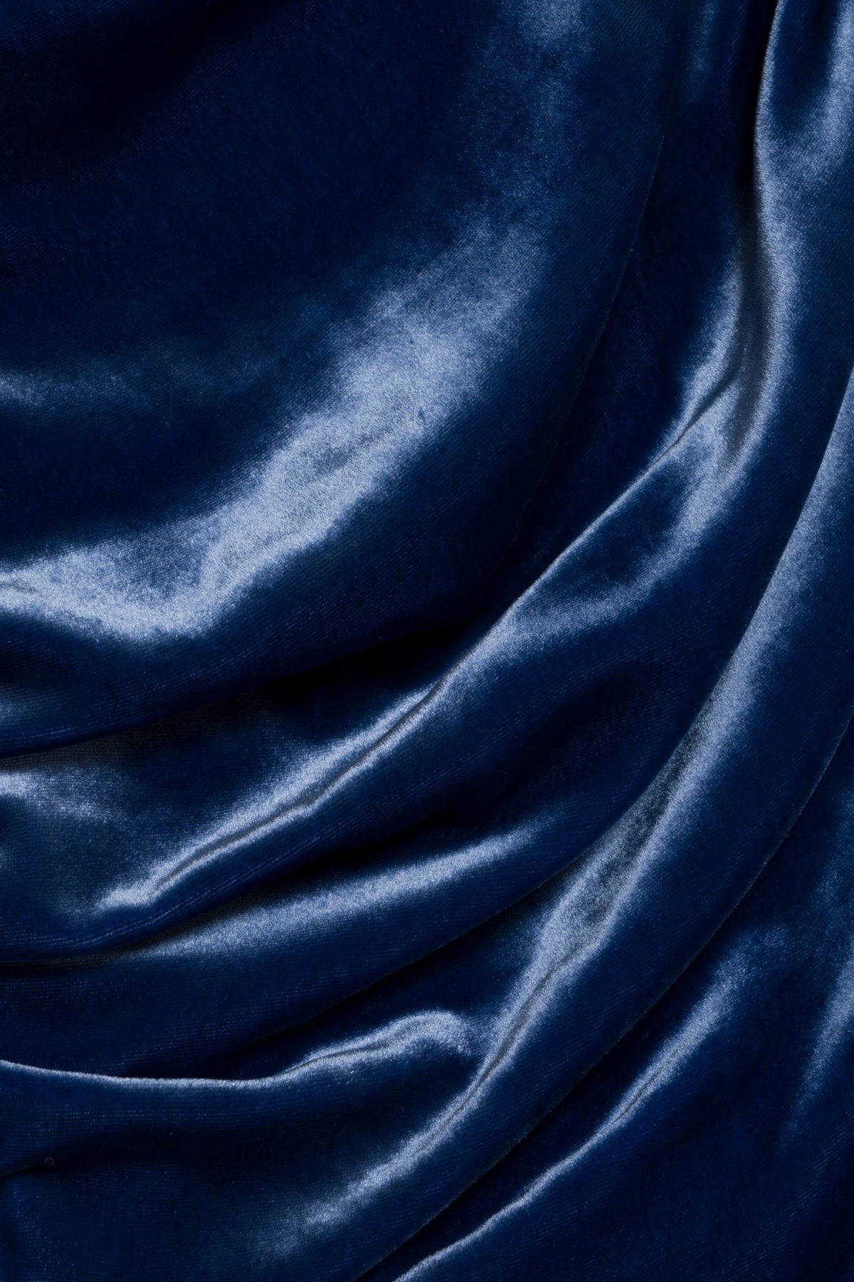 SIMKHAI Burke Draped Velvet Midi Dress in Sapphire