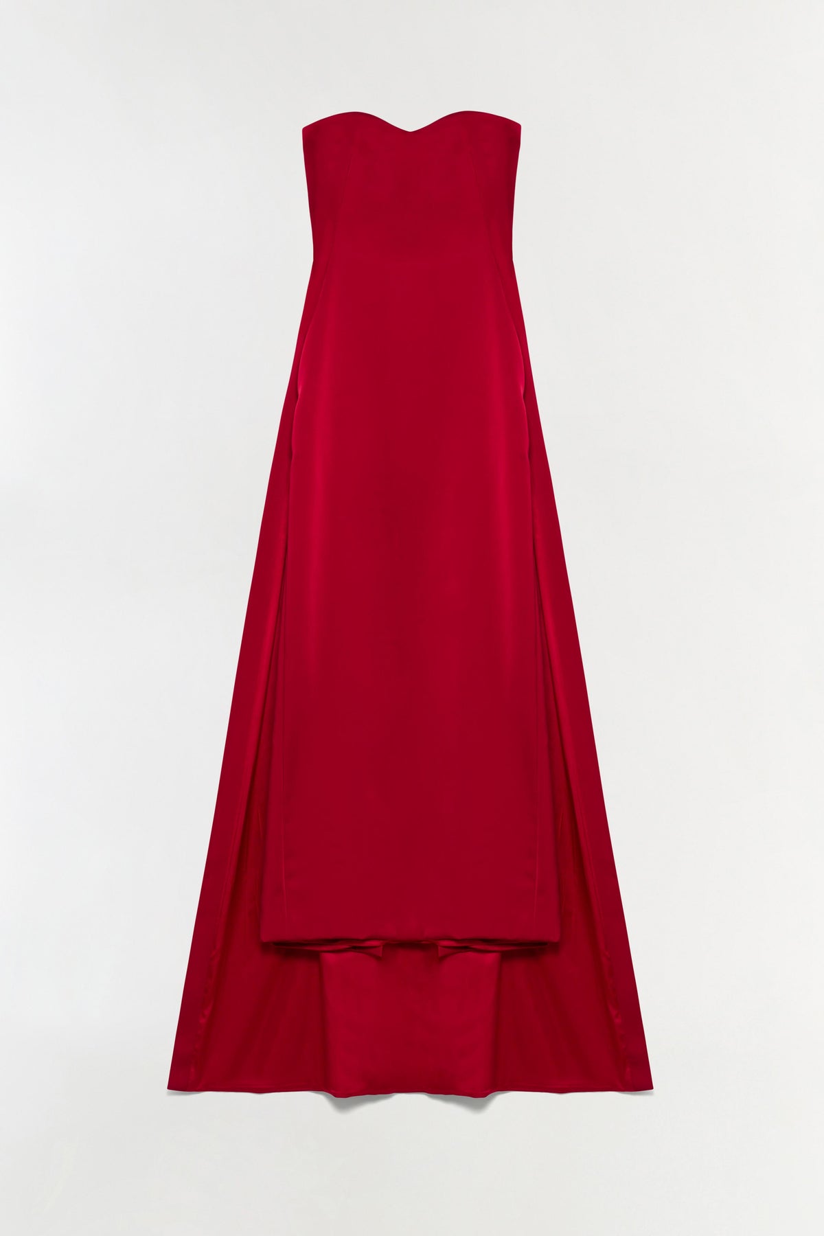 SIMKHAI Dinah Strapless Midi Dress in Lipstick