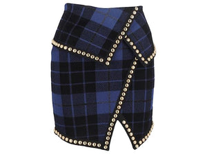 Mini Wool Checkered Skirt