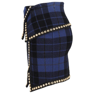 Mini Wool Checkered Skirt