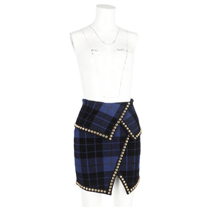 Mini Wool Checkered Skirt