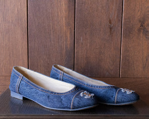 Denim Ballet Flats Sz 40 | Blue