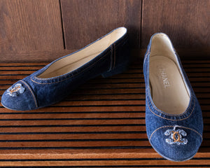 Denim Ballet Flats Sz 40 | Blue