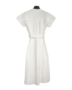 Waist-Tie Paneled Dress Sz 42 | White