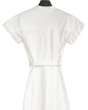 Waist-Tie Paneled Dress Sz 42 | White