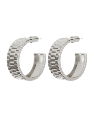 TIMEPIECE HOOPS | SILVER
