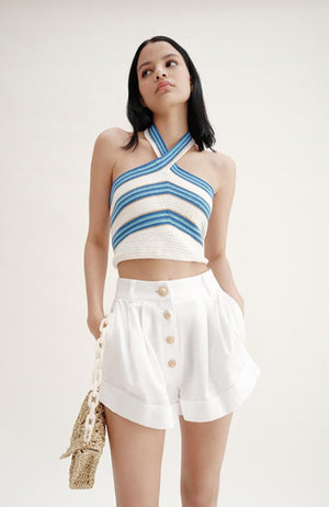 LOULOU HALTER TOP | WHITE