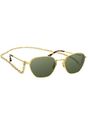Linda Farrow X Alessandra Rich hexagonal metal sunglasses